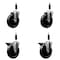 Service Caster 5'' Phenolic Wheel Swivel 7/8'' Expand Stem Caster Set 2 Brakes, 4PK SCC-EX20S514-PHS-2-PLB-2-78 - alternate 1